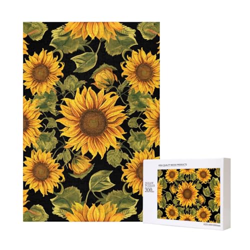 Sonnenblumenmuster gedrucktes Puzzle mit Aufbewahrungsbox, Holzpuzzle für Erwachsene und Kinder, 300 Teile Familienspaß, dekoratives Spiel Sonnenblumenmuster gedrucktes Puzzle mit Aufbewahrungsbox, Holzpuzzle für Erwachsene und Kinder, 300 Teile Familienspaß, dekoratives Spiel von WPUTY
