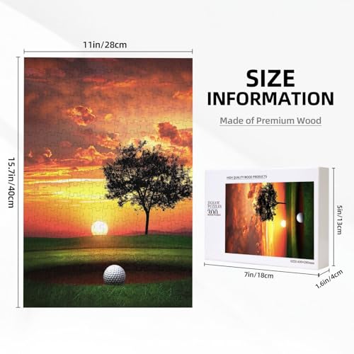 Sport Golf Ball Sonnenuntergang Baum gedruckt Puzzle mit Aufbewahrungsbox, Holzpuzzle für Erwachsene und Kinder, 300 Teile Familienspaß, dekoratives Spiel Sport Golf Ball Sonnenuntergang Baum gedruckt Puzzle mit Aufbewahrungsbox, Holzpuzzle für Erwachsene und Kinder, 300 Teile Familienspaß, dekoratives Spiel von WPUTY