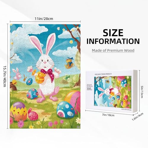 Spring Happy Festival Holiday Printed Jigsaw Puzzle with Storage Box, Wooden Puzzle for Adults and Kids, 300 Pieces Family Fun Decorative Game von WPUTY