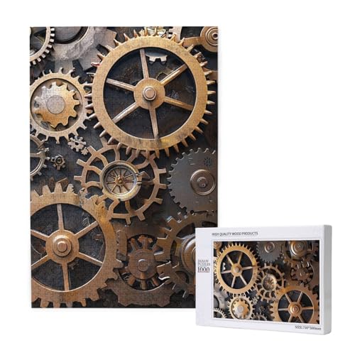Steampunk Mechanische Zahnräder Gedrucktes Puzzle mit Aufbewahrungsbox, Holzpuzzle für Erwachsene und Kinder, 1000 Teile Familienspaß Dekoratives Spiel Steampunk Mechanische Zahnräder Gedrucktes Puzzle mit Aufbewahrungsbox, Holzpuzzle für Erwachsene und Kinder, 1000 Teile Familienspaß Dekoratives Spiel von WPUTY