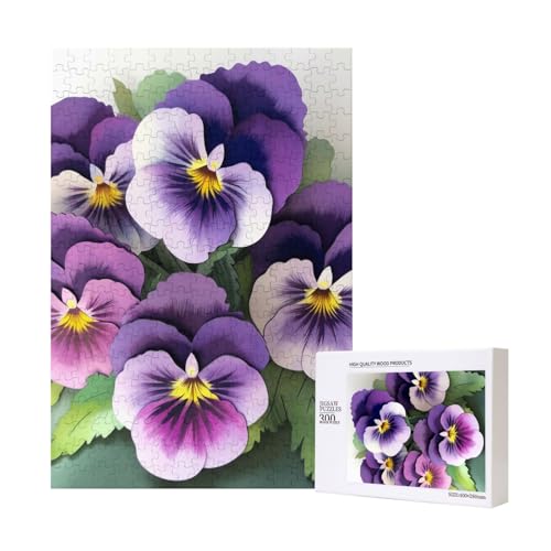 Stiefmütterchen Blume gedruckt Puzzle mit Aufbewahrungsbox, Holzpuzzle für Erwachsene und Kinder, 300 Teile Familienspaß, dekoratives Spiel Stiefmütterchen Blume gedruckt Puzzle mit Aufbewahrungsbox, Holzpuzzle für Erwachsene und Kinder, 300 Teile Familienspaß, dekoratives Spiel von WPUTY