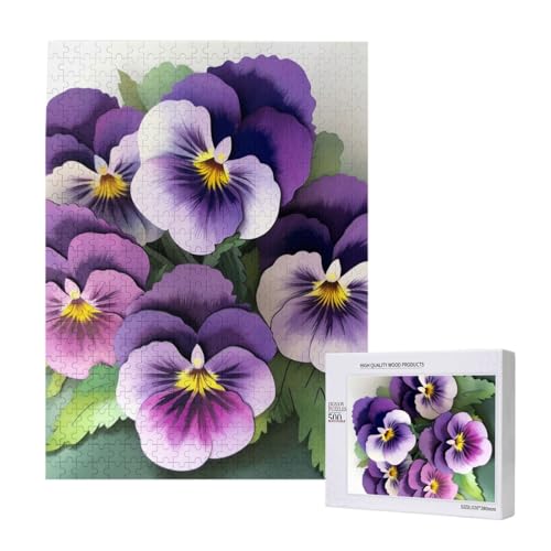 Stiefmütterchen Blume gedruckt Puzzle mit Aufbewahrungsbox, Holzpuzzle für Erwachsene und Kinder, 500 Teile Familienspaß, dekoratives Spiel Stiefmütterchen Blume gedruckt Puzzle mit Aufbewahrungsbox, Holzpuzzle für Erwachsene und Kinder, 500 Teile Familienspaß, dekoratives Spiel von WPUTY