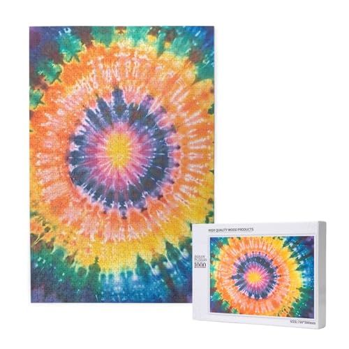 Tie Dye Printed Jigsaw Puzzle with Storage Box, Wooden Puzzle for Adults and Kids, 1000 Pieces Family Fun Decorative Game Tie Dye Printed Jigsaw Puzzle with Storage Box, Wooden Puzzle for Adults and Kids, 1000 Pieces Family Fun Decorative Game von WPUTY