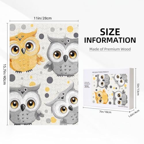 Tier-Cartoon-Eulen-niedliches gedrucktes Puzzle mit Aufbewahrungsbox, Holzpuzzle für Erwachsene und Kinder, 300 Teile Familienspaß, dekoratives Spiel Tier-Cartoon-Eulen-niedliches gedrucktes Puzzle mit Aufbewahrungsbox, Holzpuzzle für Erwachsene und Kinder, 300 Teile Familienspaß, dekoratives Spiel von WPUTY
