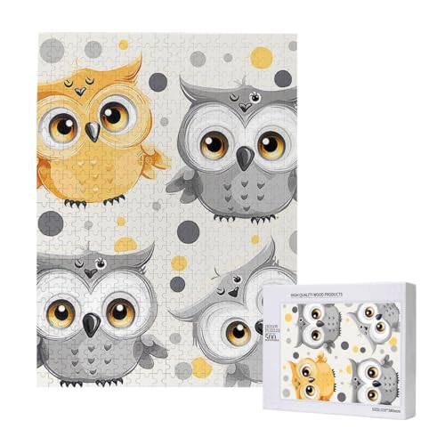 Tier-Cartoon-Eulen-niedliches gedrucktes Puzzle mit Aufbewahrungsbox, Holzpuzzle für Erwachsene und Kinder, 500 Teile Familienspaß, dekoratives Spiel Tier-Cartoon-Eulen-niedliches gedrucktes Puzzle mit Aufbewahrungsbox, Holzpuzzle für Erwachsene und Kinder, 500 Teile Familienspaß, dekoratives Spiel von WPUTY