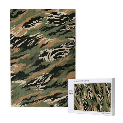 Tiger Stripe Camouflage Printed Jigsaw Puzzle with Storage Box, Wooden Puzzle for Adults and Kids, 1000 Pieces Family Fun Decorative Game Tiger Stripe Camouflage Printed Jigsaw Puzzle with Storage Box, Wooden Puzzle for Adults and Kids, 1000 Pieces Family Fun Decorative Game von WPUTY