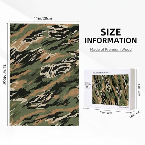 Tiger Stripe Camouflage Printed Jigsaw Puzzle with Storage Box, Wooden Puzzle for Adults and Kids, 300 Pieces Family Fun Decorative Game Tiger Stripe Camouflage Printed Jigsaw Puzzle with Storage Box, Wooden Puzzle for Adults and Kids, 300 Pieces Family Fun Decorative Game von WPUTY