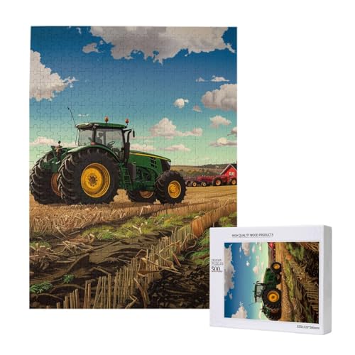 Traktor Bauernhof Bedrucktes Puzzle mit Aufbewahrungsbox, Holzpuzzle für Erwachsene und Kinder, 500 Teile Familienspaß, dekoratives Spiel Traktor Bauernhof Bedrucktes Puzzle mit Aufbewahrungsbox, Holzpuzzle für Erwachsene und Kinder, 500 Teile Familienspaß, dekoratives Spiel von WPUTY
