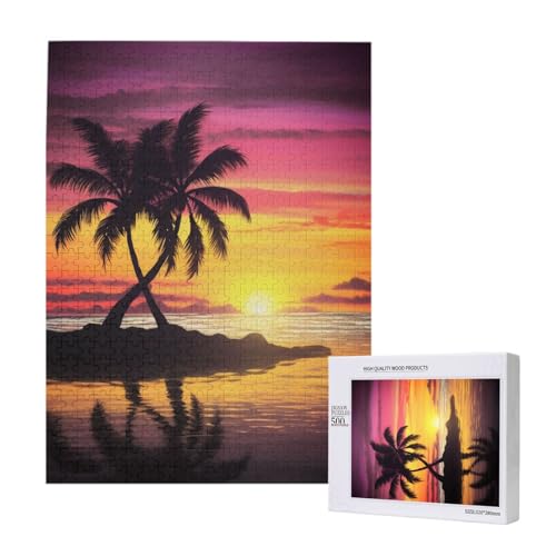 Tropische Palme gedrucktes Puzzle mit Aufbewahrungsbox, Holzpuzzle für Erwachsene und Kinder, 500 Teile Familienspaß, dekoratives Spiel Tropische Palme gedrucktes Puzzle mit Aufbewahrungsbox, Holzpuzzle für Erwachsene und Kinder, 500 Teile Familienspaß, dekoratives Spiel von WPUTY