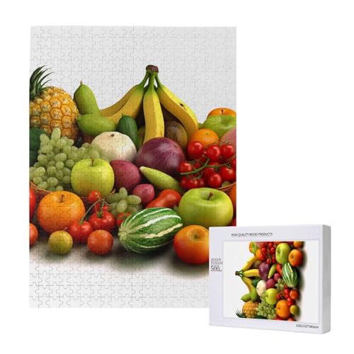 Vielfalt frisches Gemüse Obst gedruckt Puzzle mit Aufbewahrungsbox, Holzpuzzle für Erwachsene und Kinder, 500 Teile Familienspaß, dekoratives Spiel Vielfalt frisches Gemüse Obst gedruckt Puzzle mit Aufbewahrungsbox, Holzpuzzle für Erwachsene und Kinder, 500 Teile Familienspaß, dekoratives Spiel von WPUTY