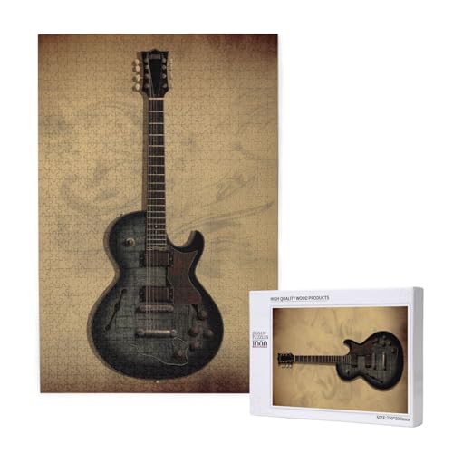 Vintage Musical Guitar Printed Jigsaw Puzzle with Storage Box, Wooden Puzzle for Adults and Kids, 1000 Pieces Family Fun Decorative Game Vintage Musical Guitar Printed Jigsaw Puzzle with Storage Box, Wooden Puzzle for Adults and Kids, 1000 Pieces Family Fun Decorative Game von WPUTY