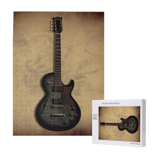 Vintage Musical Guitar Printed Jigsaw Puzzle with Storage Box, Wooden Puzzle for Adults and Kids, 500 Pieces Family Fun Decorative Game Vintage Musical Guitar Printed Jigsaw Puzzle with Storage Box, Wooden Puzzle for Adults and Kids, 500 Pieces Family Fun Decorative Game von WPUTY