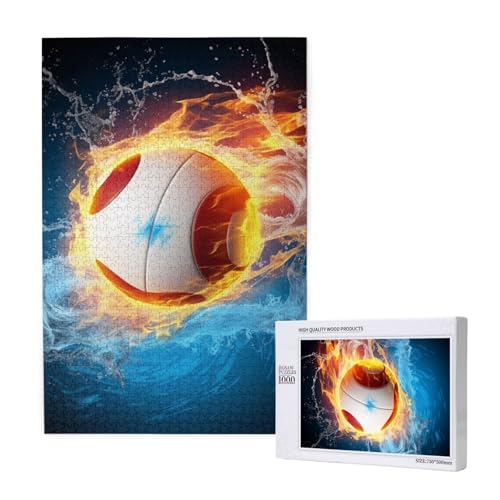 Volleyball mit Feuer und Eis, gedrucktes Puzzle mit Aufbewahrungsbox, Holzpuzzle für Erwachsene und Kinder, 1000 Teile, Familienspaß, dekoratives Spiel Volleyball mit Feuer und Eis, gedrucktes Puzzle mit Aufbewahrungsbox, Holzpuzzle für Erwachsene und Kinder, 1000 Teile, Familienspaß, dekoratives Spiel von WPUTY