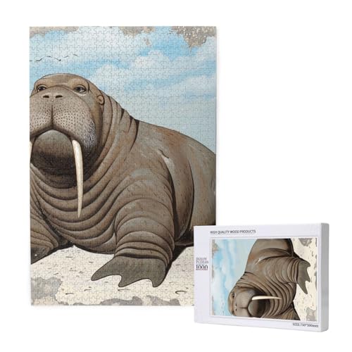 Walross Printed Jigsaw Puzzle with Storage Box, Wooden Puzzle for Adults and Kids, 1000 Pieces Family Fun Decorative Game Walross Printed Jigsaw Puzzle with Storage Box, Wooden Puzzle for Adults and Kids, 1000 Pieces Family Fun Decorative Game von WPUTY