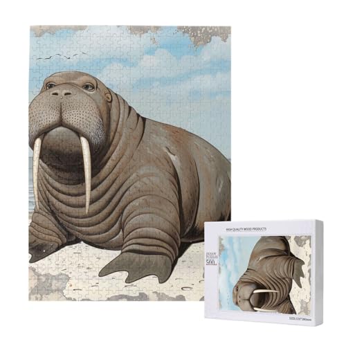 Walross Printed Jigsaw Puzzle with Storage Box, Wooden Puzzle for Adults and Kids, 500 Pieces Family Fun Decorative Game Walross Printed Jigsaw Puzzle with Storage Box, Wooden Puzzle for Adults and Kids, 500 Pieces Family Fun Decorative Game von WPUTY