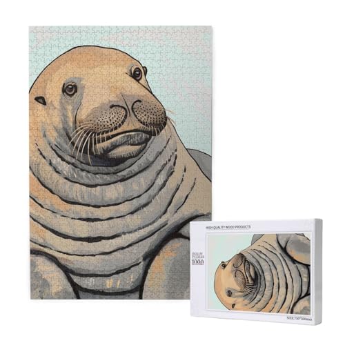Walrus Art Printed Jigsaw Puzzle with Storage Box, Wooden Puzzle for Adults and Kids, 1000 Pieces Family Fun Decorative Game Walrus Art Printed Jigsaw Puzzle with Storage Box, Wooden Puzzle for Adults and Kids, 1000 Pieces Family Fun Decorative Game von WPUTY