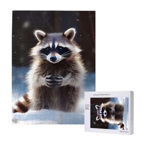 Waschbär Gedrucktes Puzzle mit Aufbewahrungsbox, Holzpuzzle für Erwachsene und Kinder, 500 Teile Familie Spaß Dekoratives Spiel Waschbär Gedrucktes Puzzle mit Aufbewahrungsbox, Holzpuzzle für Erwachsene und Kinder, 500 Teile Familie Spaß Dekoratives Spiel von WPUTY