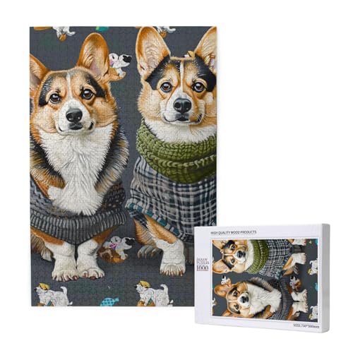 Wearing Clothes Corgi Dogs Printed Jigsaw Puzzle with Storage Box, Wooden Puzzle for Adults and Kids, 1000 Pieces Family Fun Decorative Game Wearing Clothes Corgi Dogs Printed Jigsaw Puzzle with Storage Box, Wooden Puzzle for Adults and Kids, 1000 Pieces Family Fun Decorative Game von WPUTY