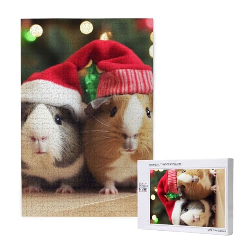 Weihnachtliches Meerschweinchen-Puzzle mit Aufbewahrungsbox, Holzpuzzle für Erwachsene und Kinder, 1000 Teile, Familienspaß, dekoratives Spiel Weihnachtliches Meerschweinchen-Puzzle mit Aufbewahrungsbox, Holzpuzzle für Erwachsene und Kinder, 1000 Teile, Familienspaß, dekoratives Spiel von WPUTY