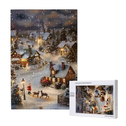 Weihnachtsdorf Gedrucktes Puzzle mit Aufbewahrungsbox, Holzpuzzle für Erwachsene und Kinder, 1000 Teile Familienspaß, dekoratives Spiel Weihnachtsdorf Gedrucktes Puzzle mit Aufbewahrungsbox, Holzpuzzle für Erwachsene und Kinder, 1000 Teile Familienspaß, dekoratives Spiel von WPUTY