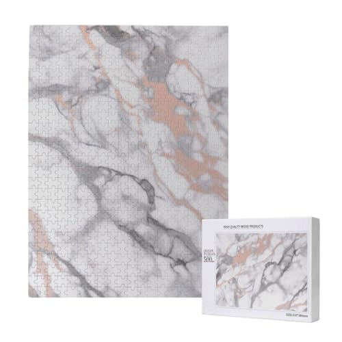 Weißer Marmor Rose Gold Bedrucktes Puzzle mit Aufbewahrungsbox, Holzpuzzle für Erwachsene und Kinder, 500 Teile Familienspaß, dekoratives Spiel Weißer Marmor Rose Gold Bedrucktes Puzzle mit Aufbewahrungsbox, Holzpuzzle für Erwachsene und Kinder, 500 Teile Familienspaß, dekoratives Spiel von WPUTY