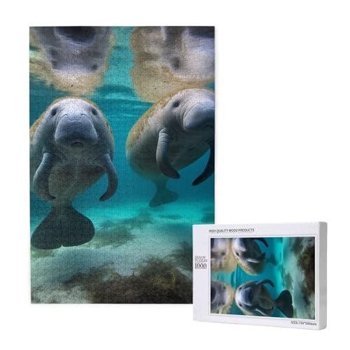 West Indian Manatees Printed Jigsaw Puzzle with Storage Box, Wooden Puzzle for Adults and Kids, 1000 Pieces Family Fun Decorative Game West Indian Manatees Printed Jigsaw Puzzle with Storage Box, Wooden Puzzle for Adults and Kids, 1000 Pieces Family Fun Decorative Game von WPUTY