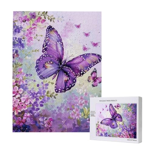 Wunderschönes, buntes Schmetterlings-gedrucktes Puzzle mit Aufbewahrungsbox, Holzpuzzle für Erwachsene und Kinder, 500 Teile, Familienspaß, dekoratives Spiel Wunderschönes, buntes Schmetterlings-gedrucktes Puzzle mit Aufbewahrungsbox, Holzpuzzle für Erwachsene und Kinder, 500 Teile, Familienspaß, dekoratives Spiel von WPUTY