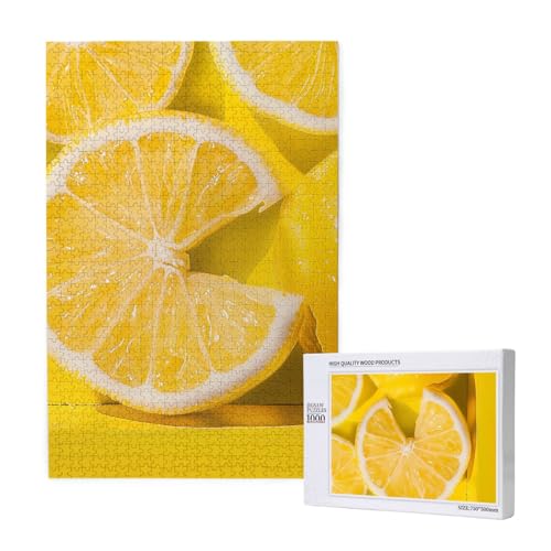 Yellow Lemon Printed Jigsaw Puzzle with Storage Box, Wooden Puzzle for Adults and Kids, 1000 Pieces Family Fun Decorative Game Yellow Lemon Printed Jigsaw Puzzle with Storage Box, Wooden Puzzle for Adults and Kids, 1000 Pieces Family Fun Decorative Game von WPUTY
