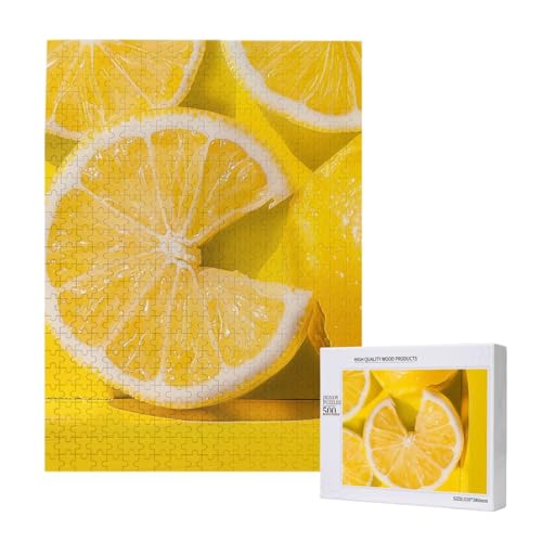 Yellow Lemon Printed Jigsaw Puzzle with Storage Box, Wooden Puzzle for Adults and Kids, 500 Pieces Family Fun Decorative Game Yellow Lemon Printed Jigsaw Puzzle with Storage Box, Wooden Puzzle for Adults and Kids, 500 Pieces Family Fun Decorative Game von WPUTY