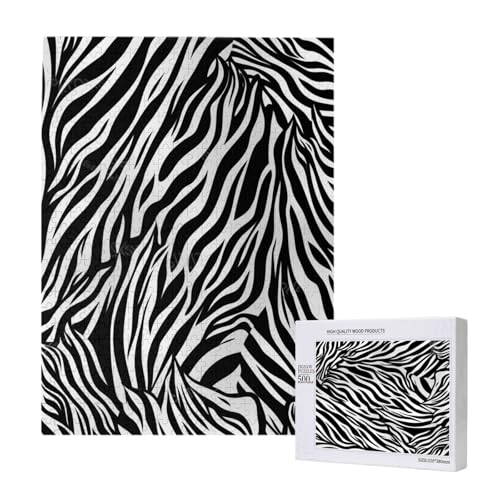 Zebra Print Printed Jigsaw Puzzle with Storage Box, Wooden Puzzle for Adults and Kids, 500 Pieces Family Fun Decorative Game Zebra Print Printed Jigsaw Puzzle with Storage Box, Wooden Puzzle for Adults and Kids, 500 Pieces Family Fun Decorative Game von WPUTY