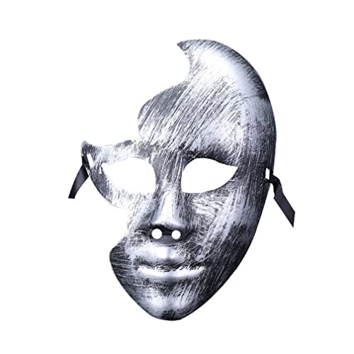 WQFTFO Antike silberne menschliche Maske Kunststoff Halbgesichtsabdeckung Cosplay Requisite für Halloween WQFTFO Antike silberne menschliche Maske Kunststoff Halbgesichtsabdeckung Cosplay Requisite für Halloween von WQFTFO