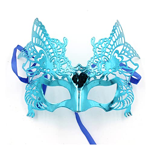 WQFTFO Blaue Prinzessinnen-Maske, Kunststoff, Schmetterlingsmaske, Maskerade, halbe Gesichtsabdeckung für Damen WQFTFO Blaue Prinzessinnen-Maske, Kunststoff, Schmetterlingsmaske, Maskerade, halbe Gesichtsabdeckung für Damen von WQFTFO