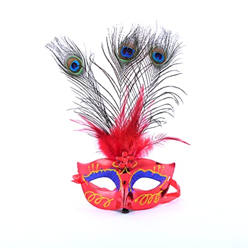 WQFTFO Feder, rote Maske, Kunststoff, Halbgesichtsabdeckung, Show, Party, Kostüm, Requisite für Kinder WQFTFO Feder, rote Maske, Kunststoff, Halbgesichtsabdeckung, Show, Party, Kostüm, Requisite für Kinder von WQFTFO