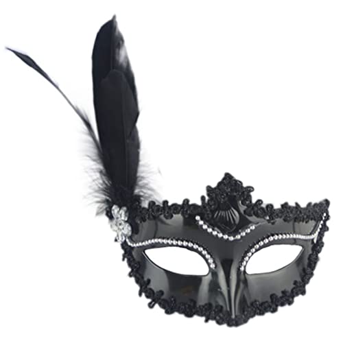 WQFTFO Federkönigin-Maske, Kunststoff, halbe Gesichtsabdeckung, Halloween-Kostüm, Spielrequisite für Damen WQFTFO Federkönigin-Maske, Kunststoff, halbe Gesichtsabdeckung, Halloween-Kostüm, Spielrequisite für Damen von WQFTFO