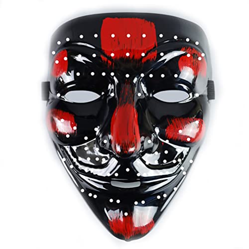 WQFTFO Leuchtende Maske mit Löchern aus PVC, Vollgesichtsabdeckung, Halloween-Cosplay-Requisite WQFTFO Leuchtende Maske mit Löchern aus PVC, Vollgesichtsabdeckung, Halloween-Cosplay-Requisite von WQFTFO