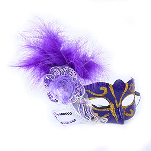 WQFTFO Lila Feder Schmetterling Maske Party Halbgesichtsmaske Halloween Maskerade Maske für Damen WQFTFO Lila Feder Schmetterling Maske Party Halbgesichtsmaske Halloween Maskerade Maske für Damen von WQFTFO