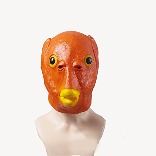 WQFTFO Orange Fish Hood Vinyl Full Face Mask Costume Play Face Cover for Halloween WQFTFO Orange Fish Hood Vinyl Full Face Mask Costume Play Face Cover for Halloween von WQFTFO