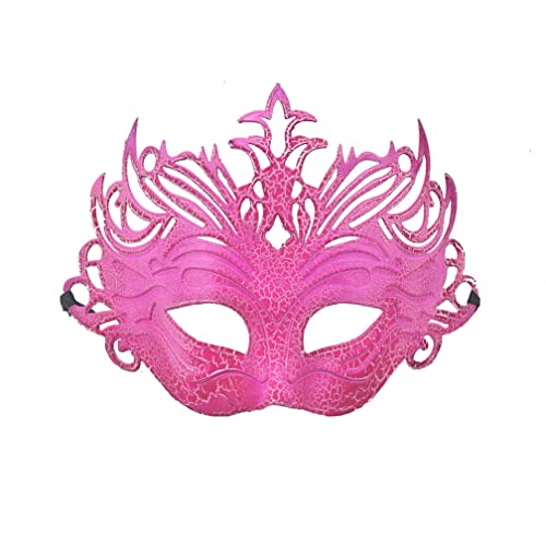 WQFTFO Pink Crown Mask Make Party Half Face Cover Venice Princess Mask for Christmas Party WQFTFO Pink Crown Mask Make Party Half Face Cover Venice Princess Mask for Christmas Party von WQFTFO