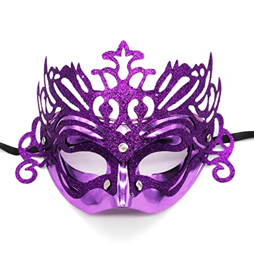 WQFTFO Pink Crown Mask Make Up Half Face Cover Venice Princess Mask for Christmas Party WQFTFO Pink Crown Mask Make Up Half Face Cover Venice Princess Mask for Christmas Party von WQFTFO
