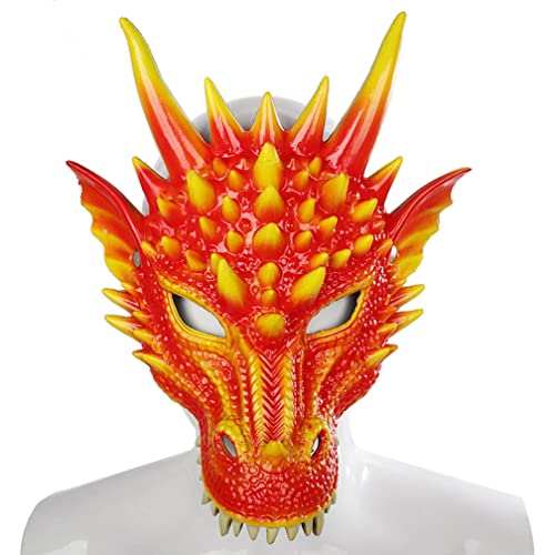 WQFTFO Roter Drache Maske Party Vollgesichtsabdeckung Halloween Tier Cosplay Prop von WQFTFO