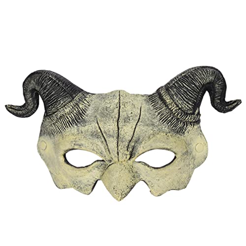 WQFTFO Schafshorn-Maske, PU-Party, halbe Gesichtsabdeckung, Halloween, Cosplay, Requisite WQFTFO Schafshorn-Maske, PU-Party, halbe Gesichtsabdeckung, Halloween, Cosplay, Requisite von WQFTFO