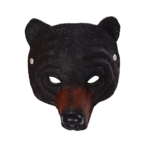 WQFTFO Schwarze Bärenmaske, Tier-Cosplay, halbe Gesichtsbedeckung, Halloween-Show-Requisite WQFTFO Schwarze Bärenmaske, Tier-Cosplay, halbe Gesichtsbedeckung, Halloween-Show-Requisite von WQFTFO