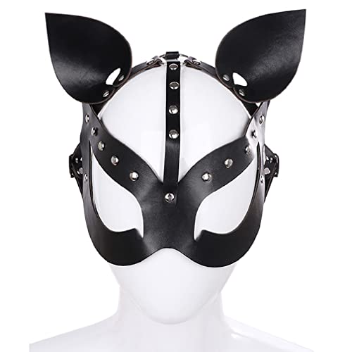 WQFTFO Schwarze Catty Fox Maske PU Leder Halbgesichtsabdeckung Kostüm Spielrequisite WQFTFO Schwarze Catty Fox Maske PU Leder Halbgesichtsabdeckung Kostüm Spielrequisite von WQFTFO