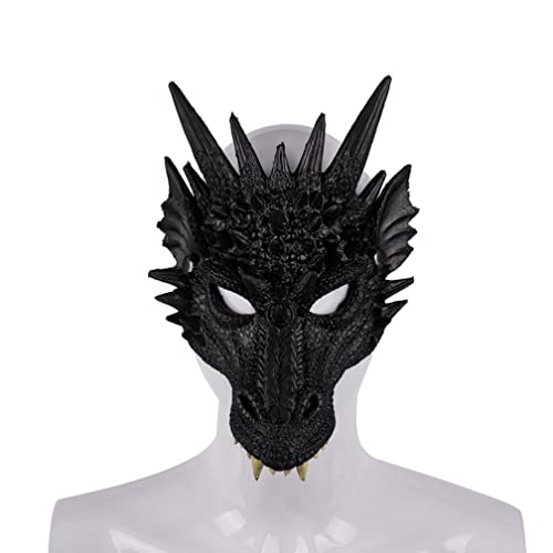 WQFTFO Schwarze Drachenmaske, PU-Schaumstoff, Vollgesichtsabdeckung, Karneval, Party, Kostüm, Spielrequisite WQFTFO Schwarze Drachenmaske, PU-Schaumstoff, Vollgesichtsabdeckung, Karneval, Party, Kostüm, Spielrequisite von WQFTFO