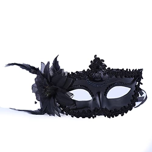WQFTFO Schwarze Federmaske, Kunststoff, Halbgesichtsabdeckung, Cosplay-Requisite für Kostümparty WQFTFO Schwarze Federmaske, Kunststoff, Halbgesichtsabdeckung, Cosplay-Requisite für Kostümparty von WQFTFO