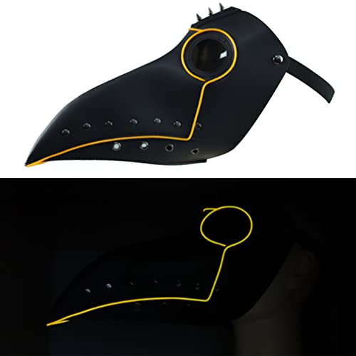 WQFTFO Schwarze Steam Punk Schnabelmaske PU Leder Halbgesichtsabdeckung Halloween Cosplay Prop von WQFTFO
