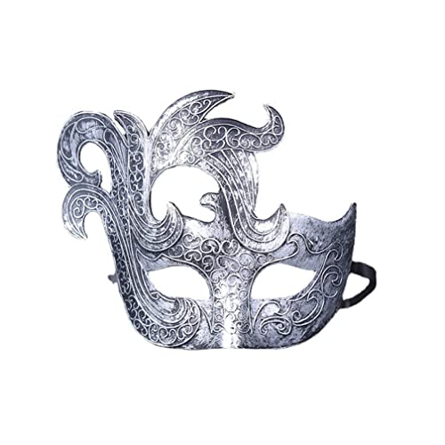 WQFTFO Silberne Retro-Party-Maske aus Kunststoff, halbe Gesichtsmaske, Halloween, Cosplay, Requisite WQFTFO Silberne Retro-Party-Maske aus Kunststoff, halbe Gesichtsmaske, Halloween, Cosplay, Requisite von WQFTFO