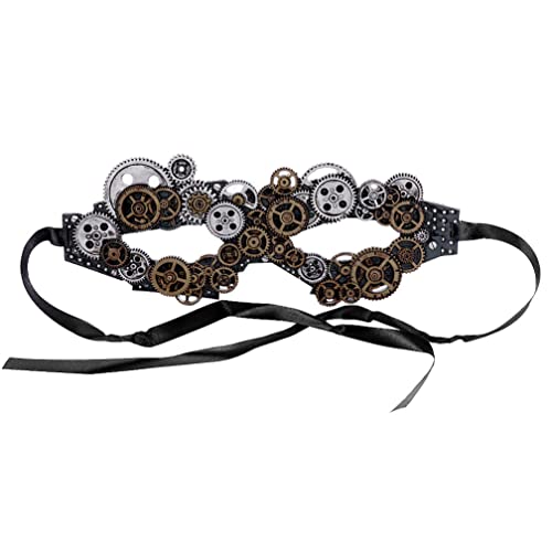 WQFTFO Steampunk-Maske, halbe Gesichtsbedeckung, Halloween, Cosplay, Party-Requisite von WQFTFO