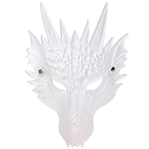 WQFTFO Weiße Drachenmaske 3D Silikon Party Vollgesichtsabdeckung Halloween Cosplay Prop WQFTFO Weiße Drachenmaske 3D Silikon Party Vollgesichtsabdeckung Halloween Cosplay Prop von WQFTFO
