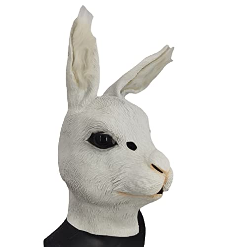 WQFTFO Weiße Hasenmaske, Halloween, Cosplay, Requisite, Party, Vollgesichtsabdeckung WQFTFO Weiße Hasenmaske, Halloween, Cosplay, Requisite, Party, Vollgesichtsabdeckung von WQFTFO